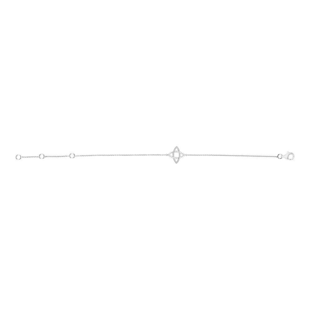 Rhd. sølv armbånd med cz. - Image 2