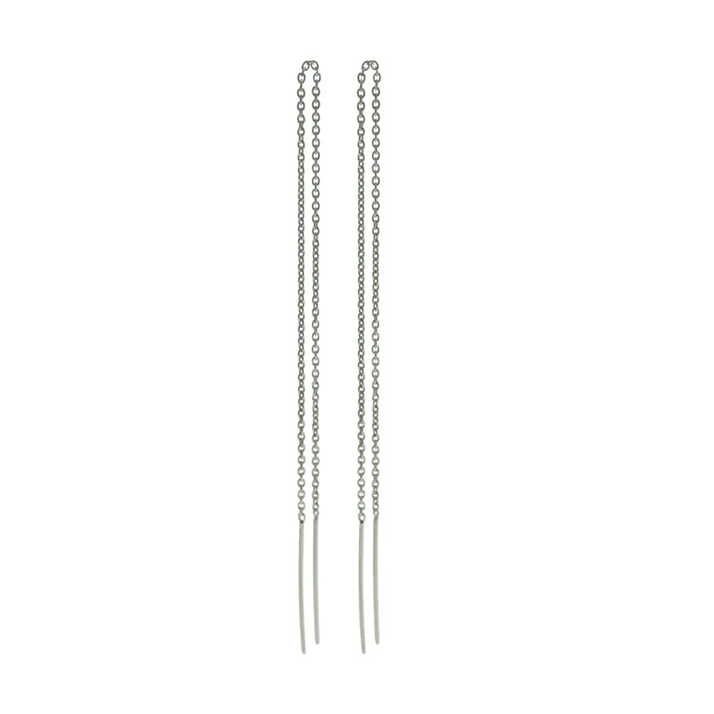 Rhod. sølvørekæde 17 cm