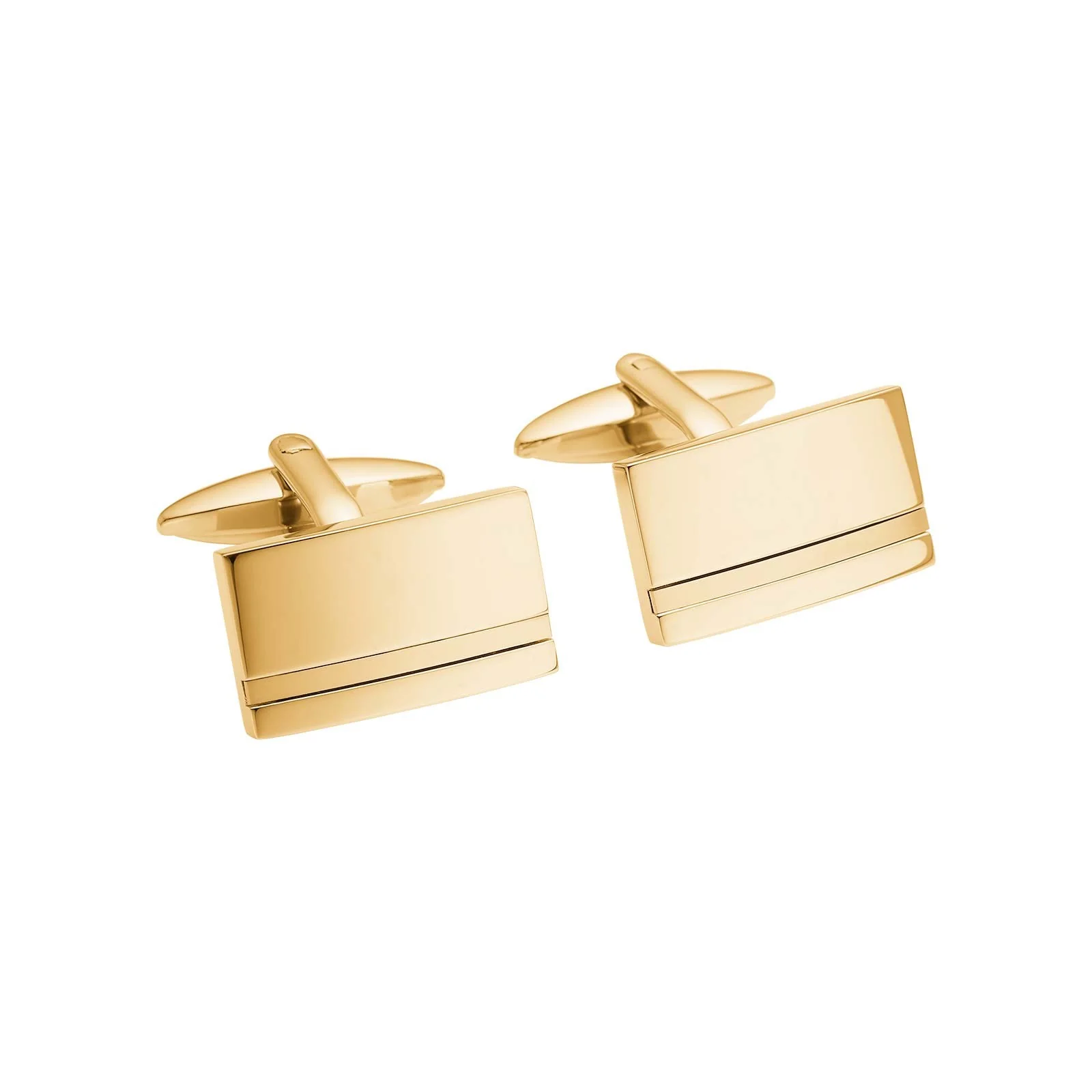 Rustfri stål manchetknapper IP Gold
