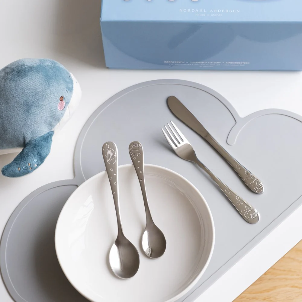 Rustfrit stål bestik m. hval inkl. bamse - Image 4
