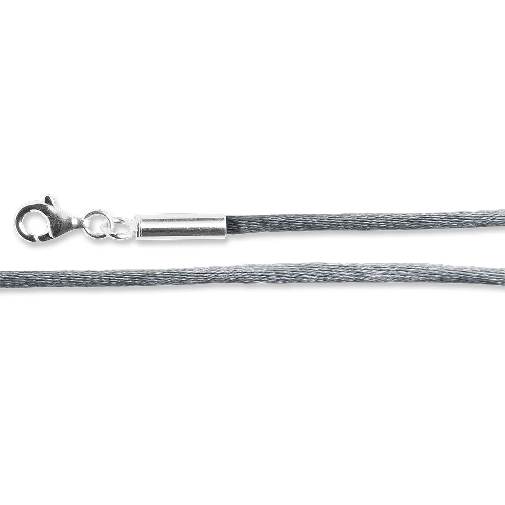 Satinbånd gråt  925/- karabin 2,5mm 80cm 5cm