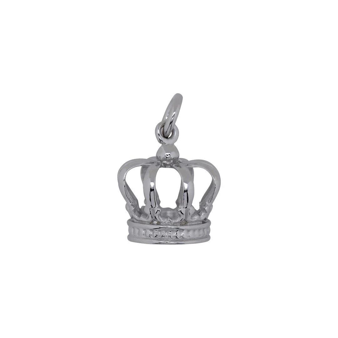 SIERSBØL sølv rhod. vedhæng/charm krone 11mm