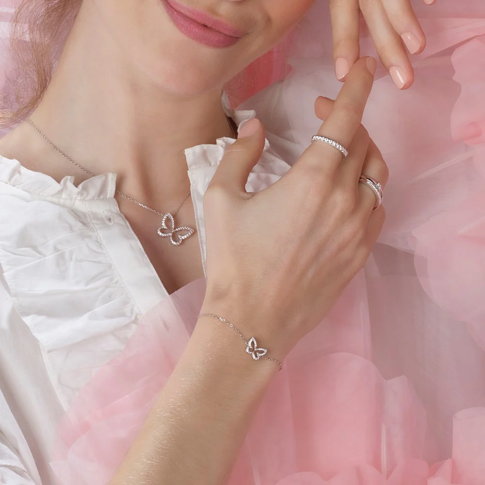 Sølv armbånd sommerfugl PAMELANOR - Image 3