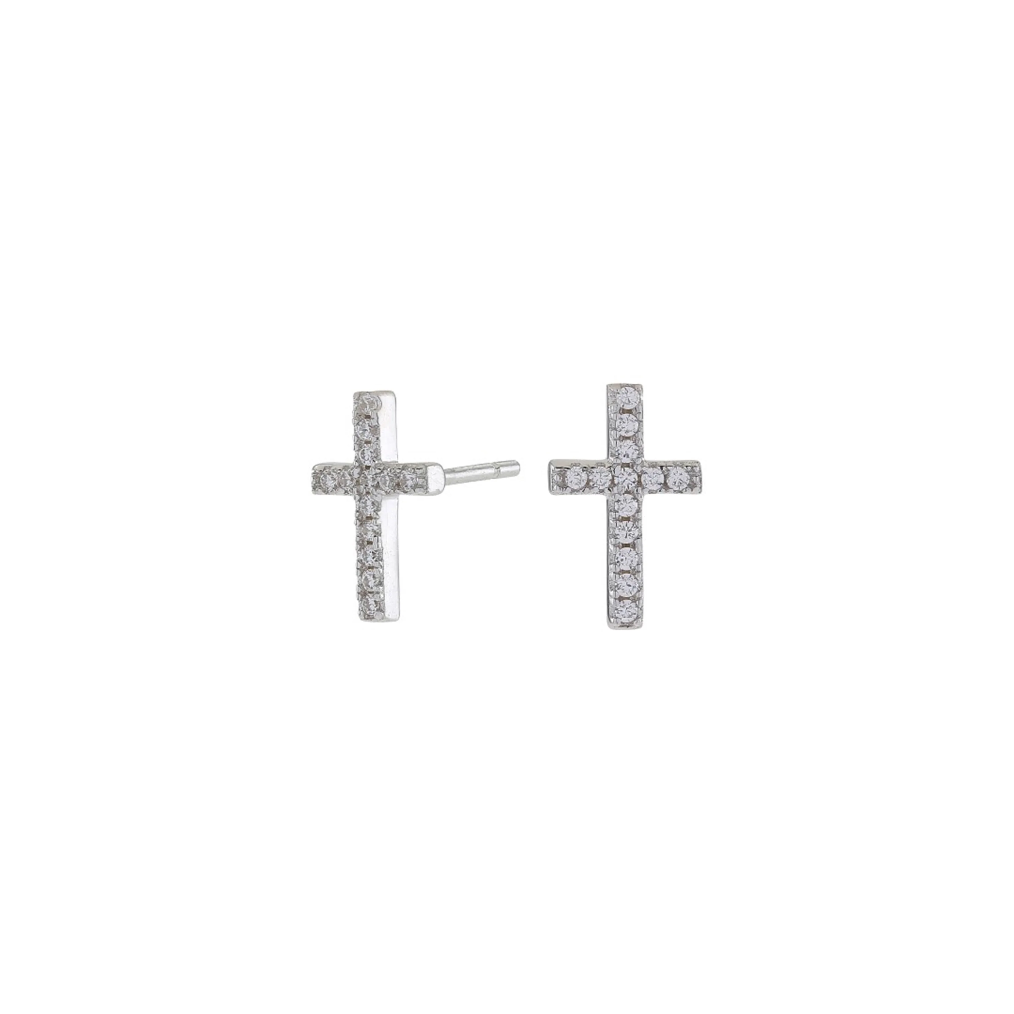 Sølv øreringe ALAINENOR kors 10x6mm - Image 3