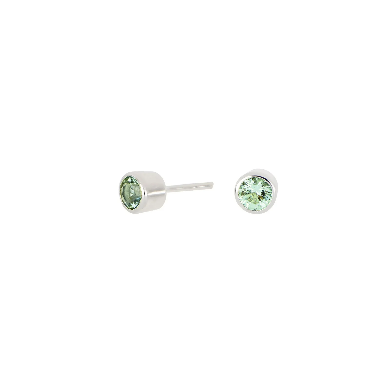 Sølv ørestikker lysegrøn 4mm HILDANOR - Image 3