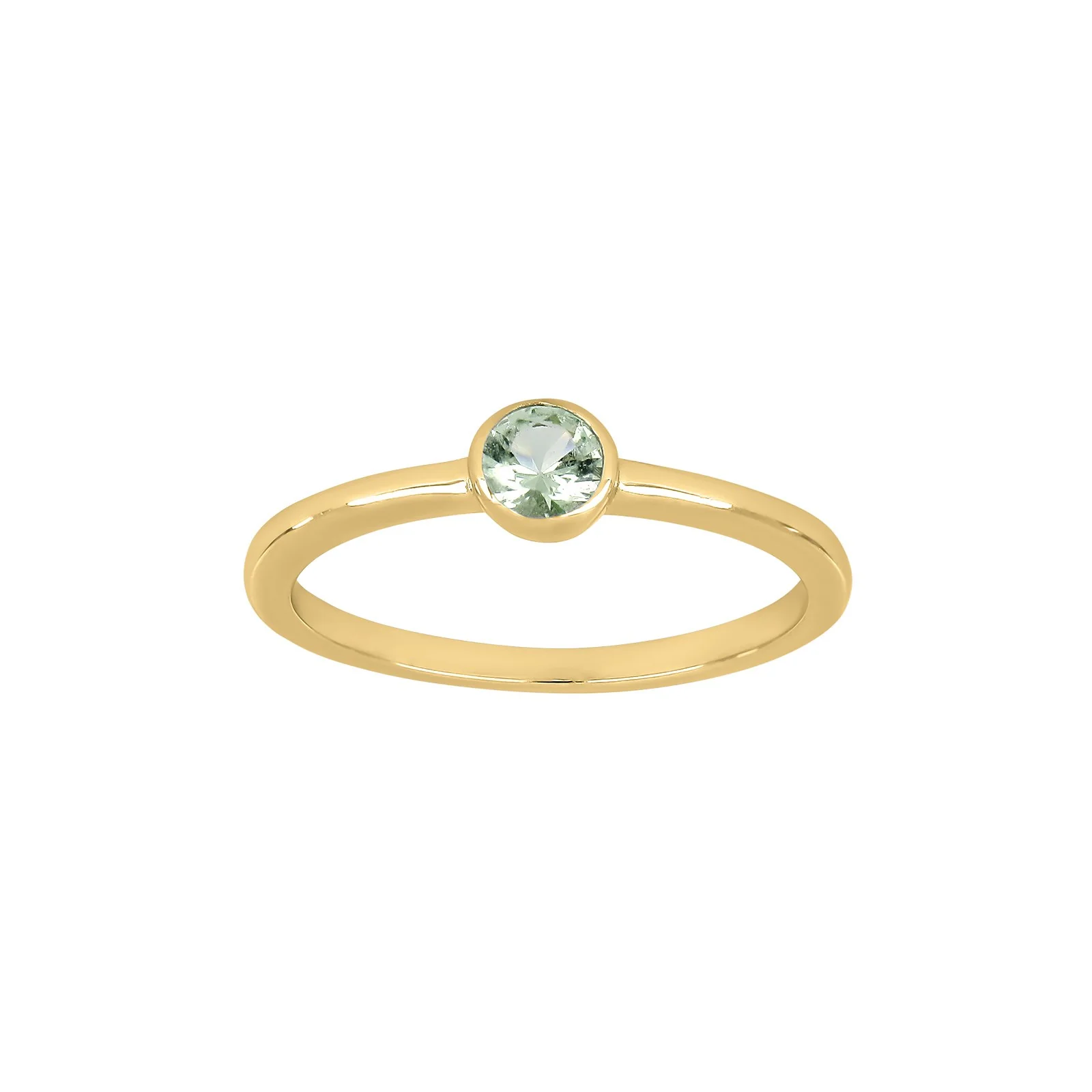Sølv ring 4mm lysegrøn HILDANOR