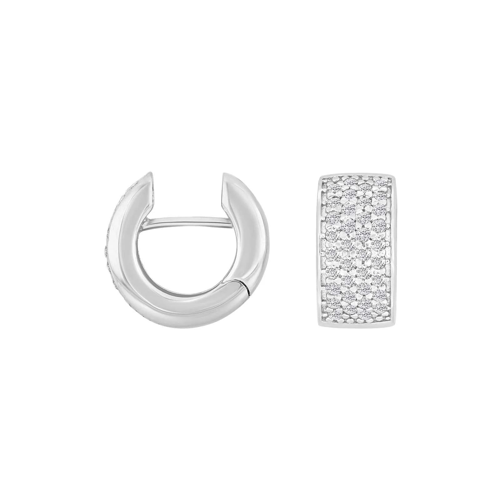 Sølv system-creoler m/cz Rosa 15x8mm - Image 3