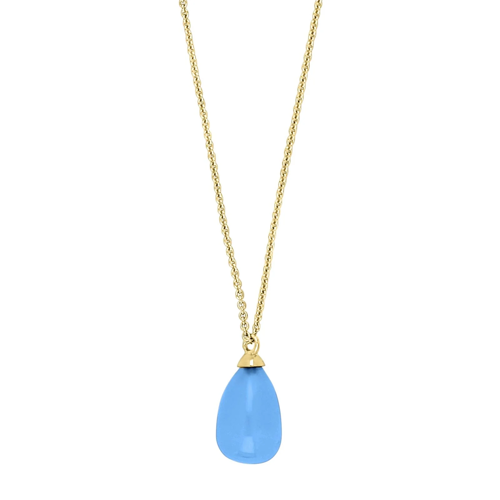 Sølvkæde SWEETS52 blue chalcedon