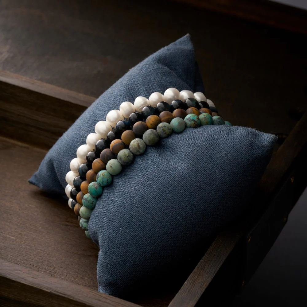SON armbånd African Turquoise matt 19cm - 25cm - Image 2