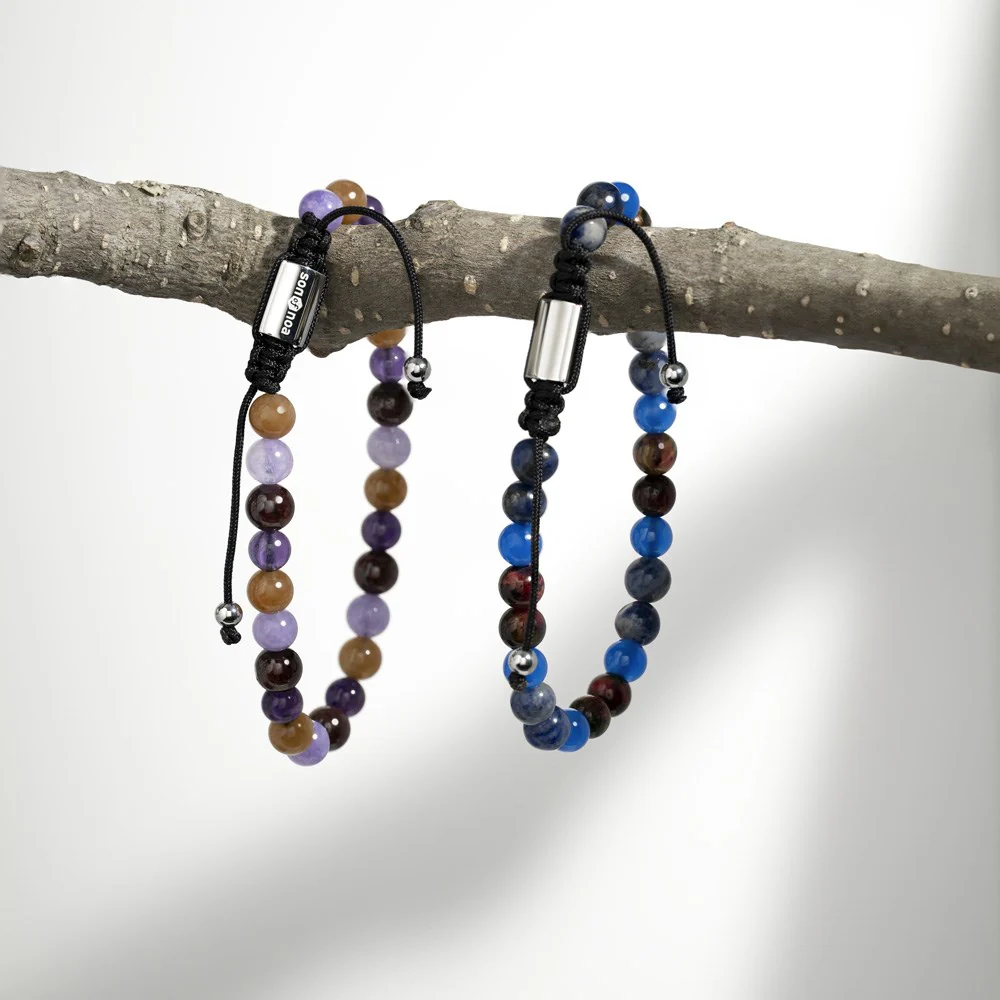 SON armbånd blå agat, sodalit 6mm, 19cm - 25cm - Image 2