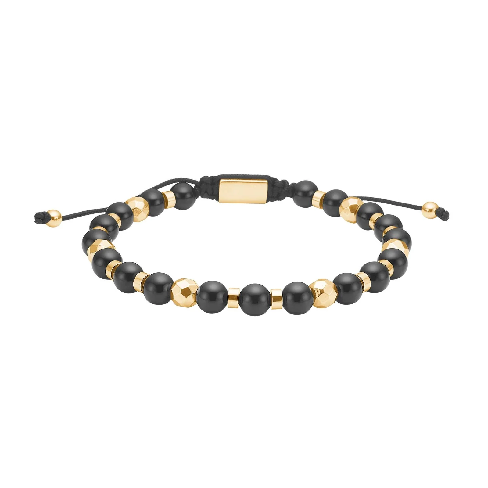 SON armbånd black agat og IP gold