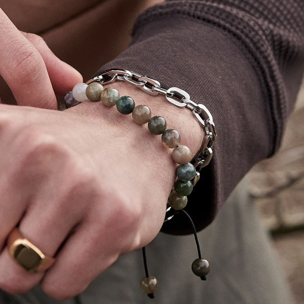 SON  armbånd Indian agate 6mm - Image 3