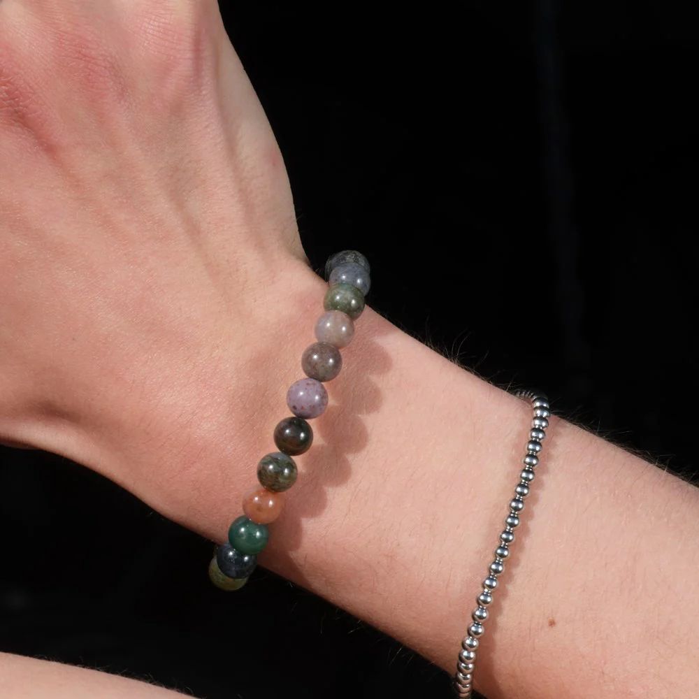 SON  armbånd Indian agate 6mm - Image 5