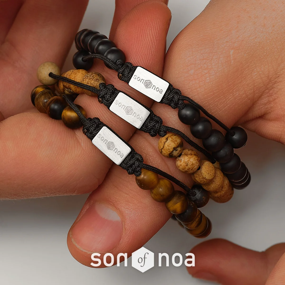 SON armbånd matt black onyx 19cm - 25cm - Image 2