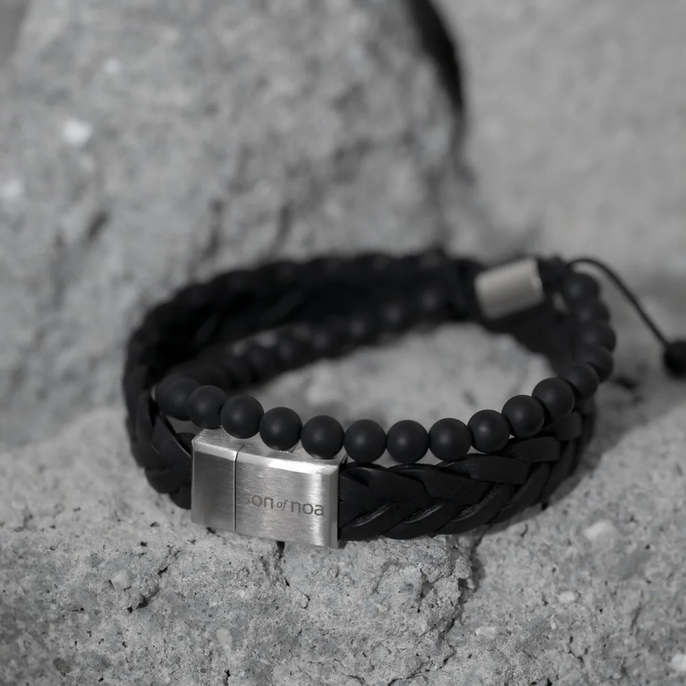SON armbånd matt black onyx 19cm - 25cm - Image 3