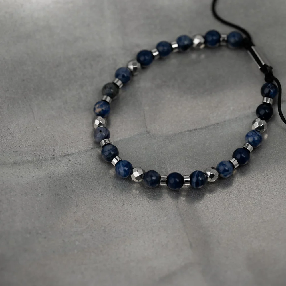 SON armbånd sodalite og stål - Image 3