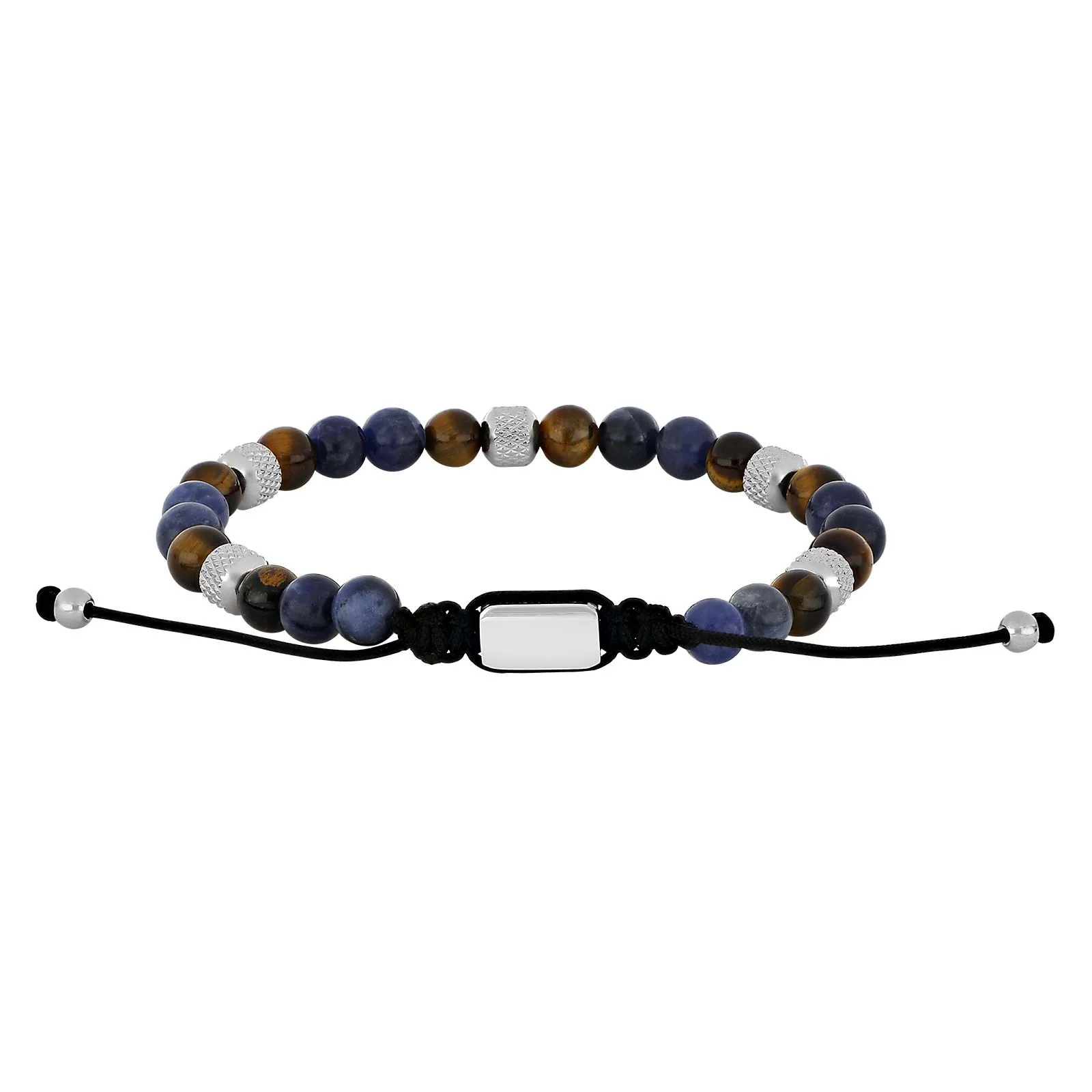 SON armbånd sodalite/yellow tiger eye og stål 6mm