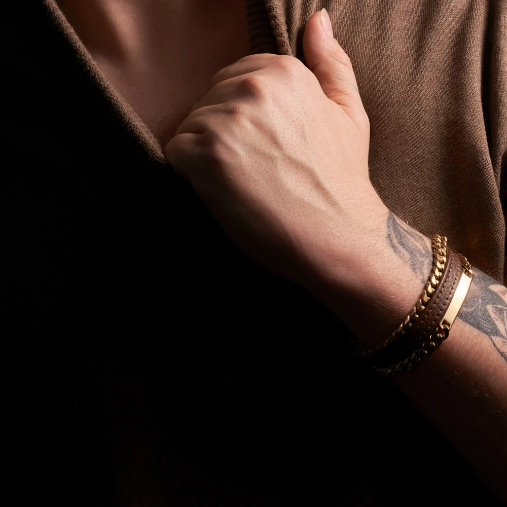 SON armbånd stål børstet IPGold