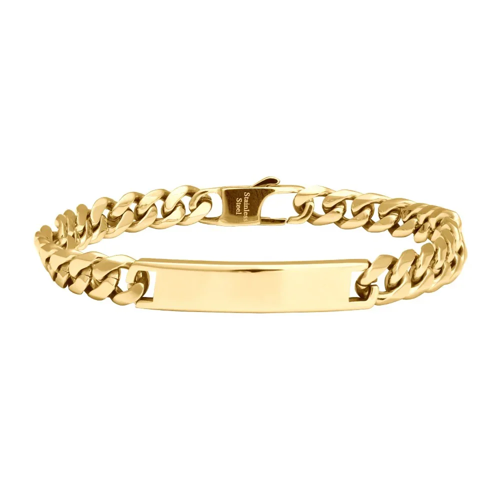 SON armbånd stål med plade blank IPGold