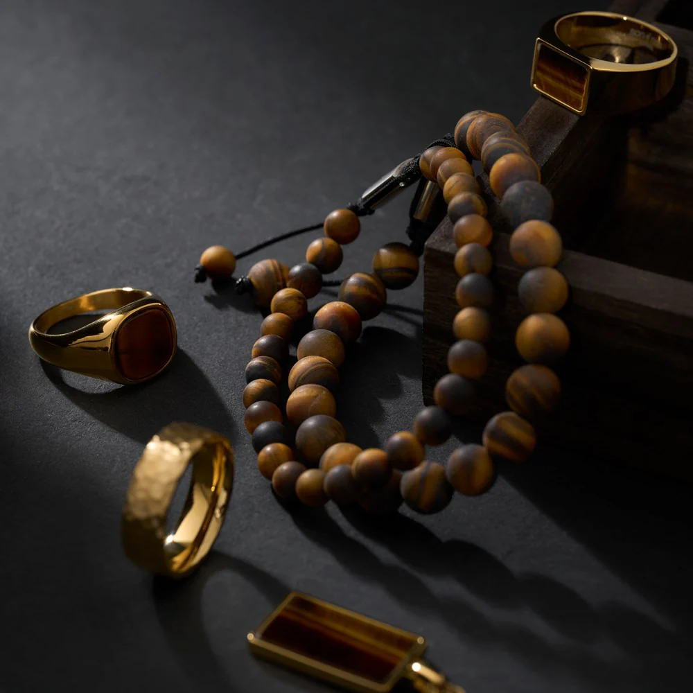 SON  armbånd tiger eye 8mm - Image 4