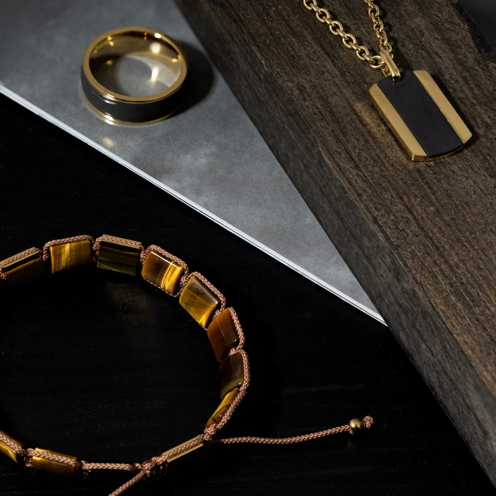 SON armbånd yellow tiger eye og IP gold - Image 3