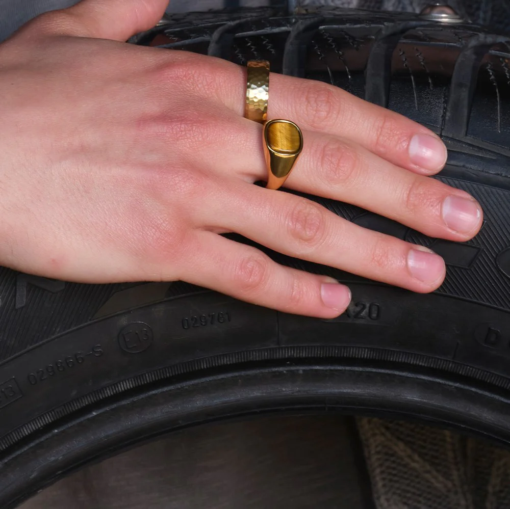 SON stål ring med yellow tiger eye - Image 3