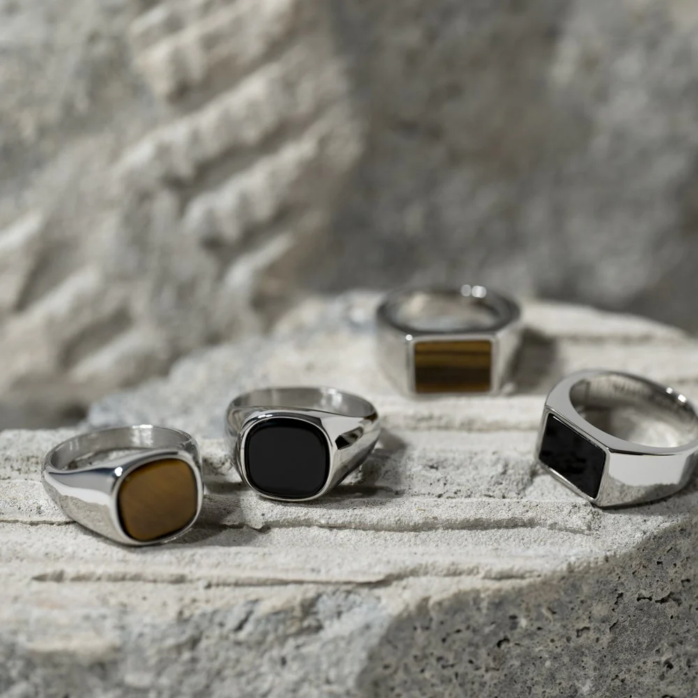 SON stål ring med yellow tiger eye - Image 6