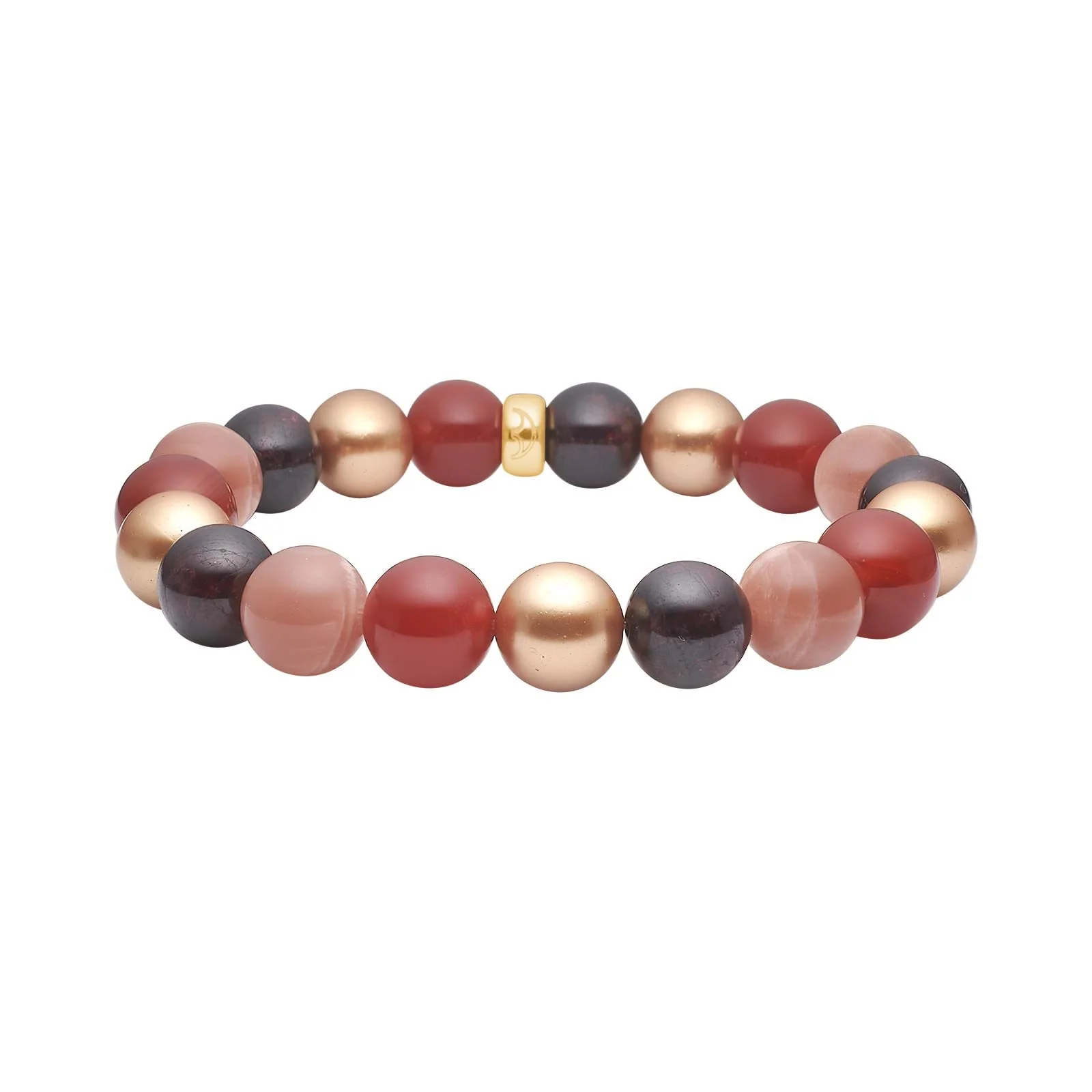 Sun stone, karneol, granat, MOP 12mm armbånd
