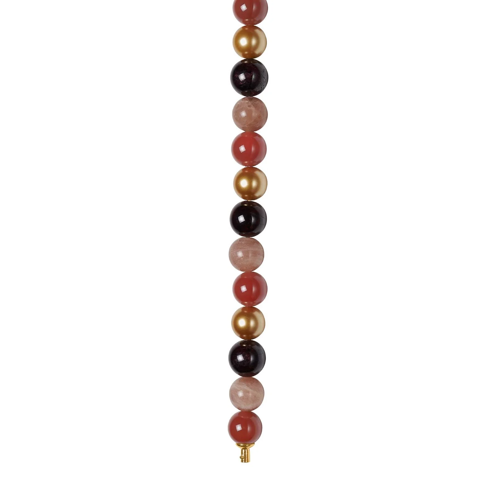 Sun stone, karneol, granat, MOP 12mm system-kæde