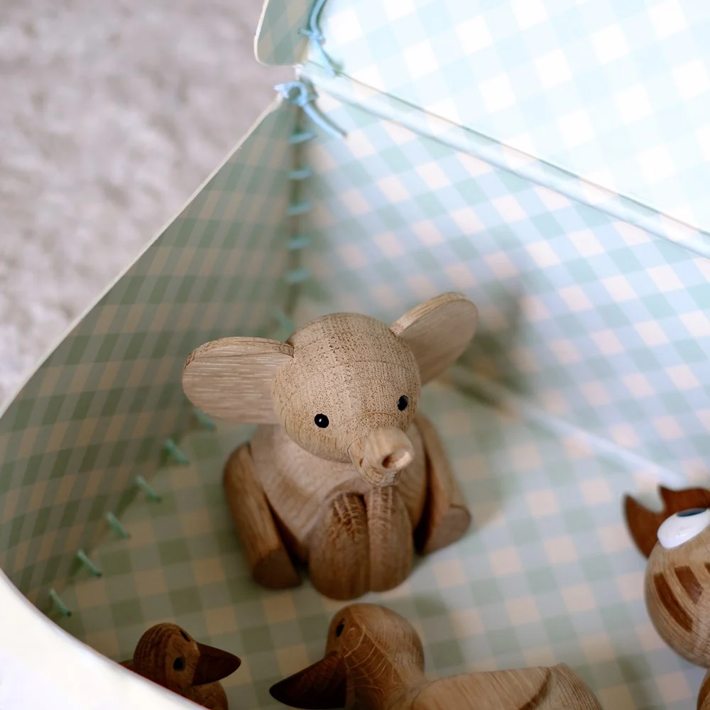 Træfigur, Elefant 8,5cm, Egetræ - Image 3